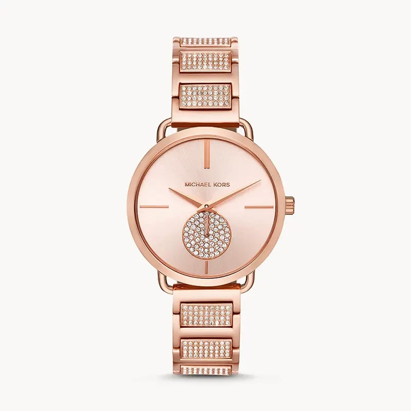 Michael Kors Portia Crystal Rose Gold Dial Ladies Watch | MK3853